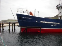 he Fair Isle ferry Good Shepherd IV hauls out