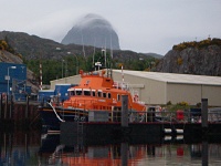 Lochinver lifeboat with Suilven in the background