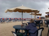 Cold and grey on the beach