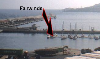 Fairwinds on the Santa Cruz de la Palma webcam