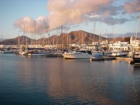 Low afternoon sun on the hills behind  Marina Rubicon