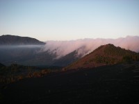 'Sunset over a volcanic landscape