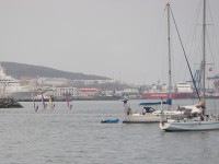 Windsurfers in the anchorage